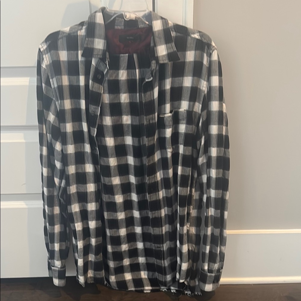 Diesel Black and White Lightweight Shirt Jacket